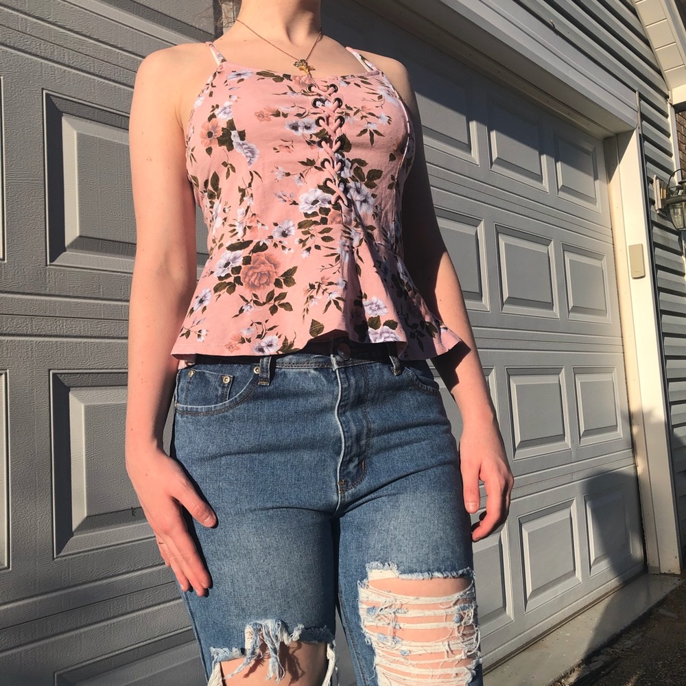 Pink American eagle top